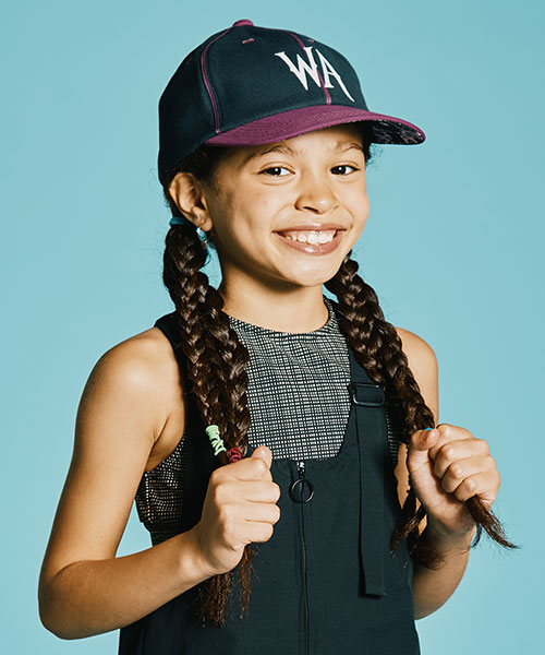 KIDS WEDNESDAY x CA4LA PATCH CAP BLACK x PURPLE 52-54